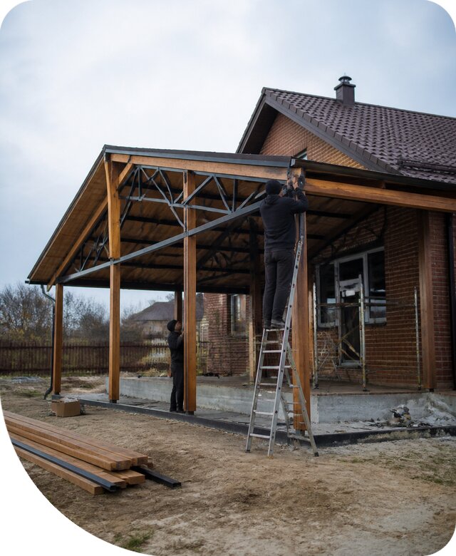 Пристройка навеса к дому и участку в Рязани под ключ